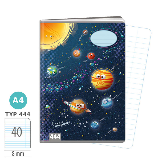 1582-0428 Sešit A4, 40 listů, TYP 444 Cosmic adventure