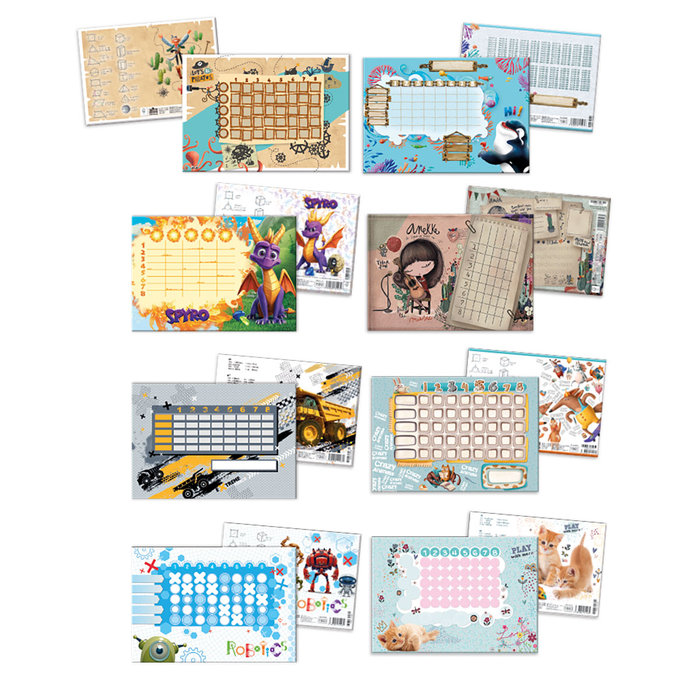 1960-0000 Rozvrh hodin, mix 24ks