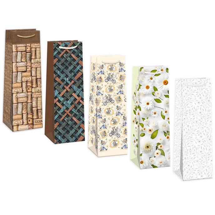 0735-0016 Dárková taška na víno mix.