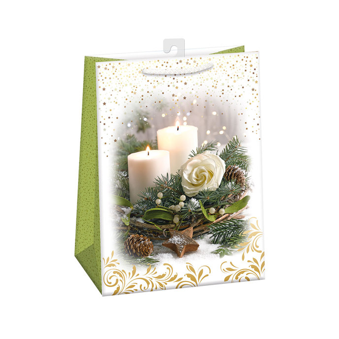 0853-0449 H Dárková taška vánoční LESKLÁ