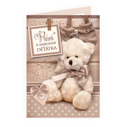 76-607 Baby birth greeting card CZ